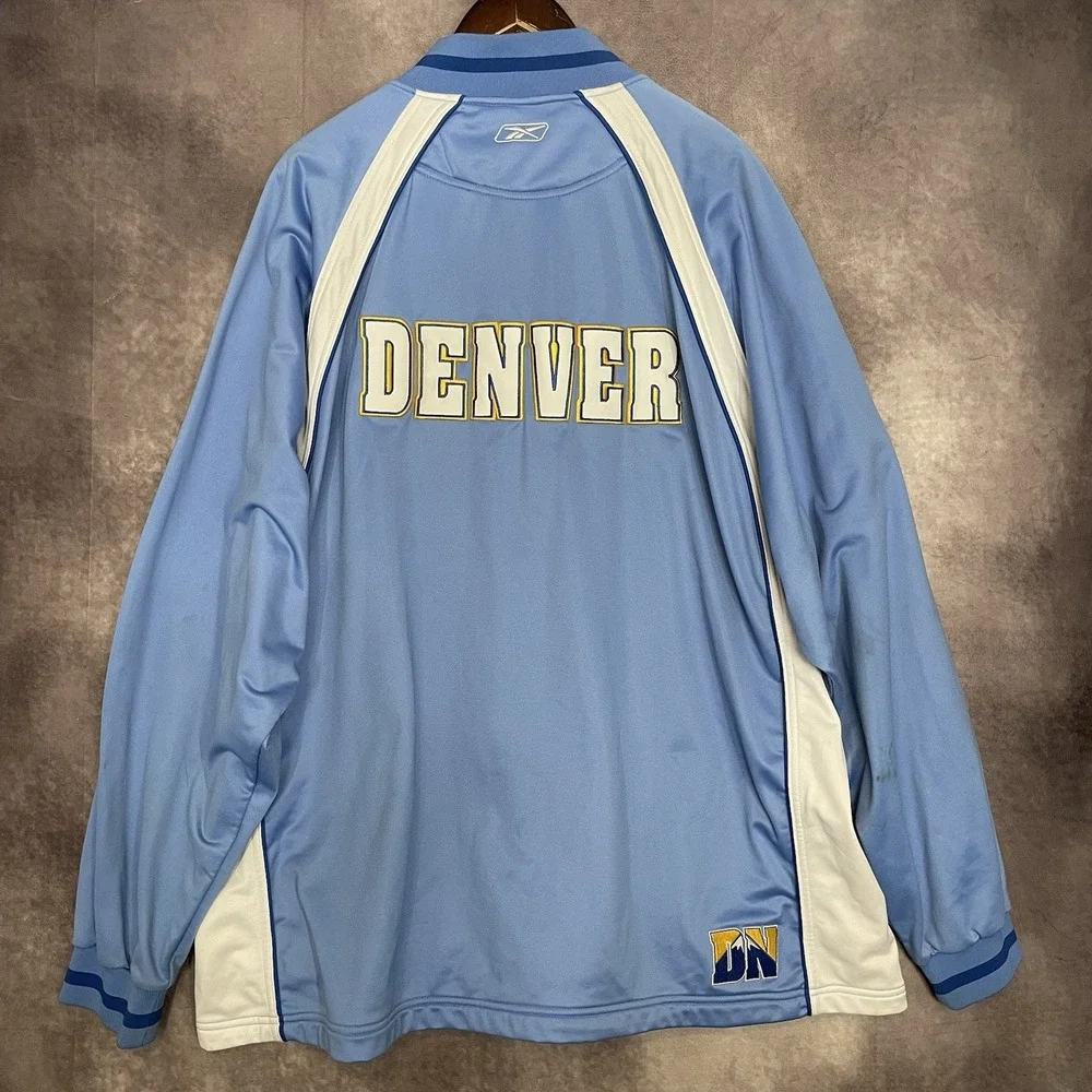Vintage Y2K Reebok NBA Denver Nuggets Full‎ Zip Warmup Jacket Size 3XL